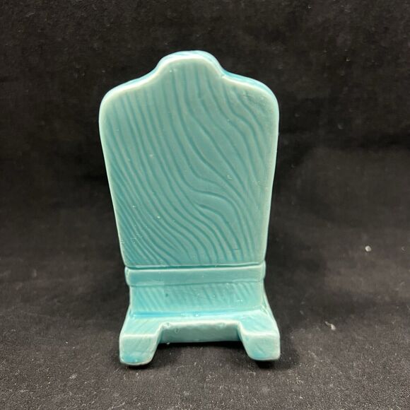 Vintage Ceramic Blue Rocking Chair Pin Cushion - Picture 3 of 9